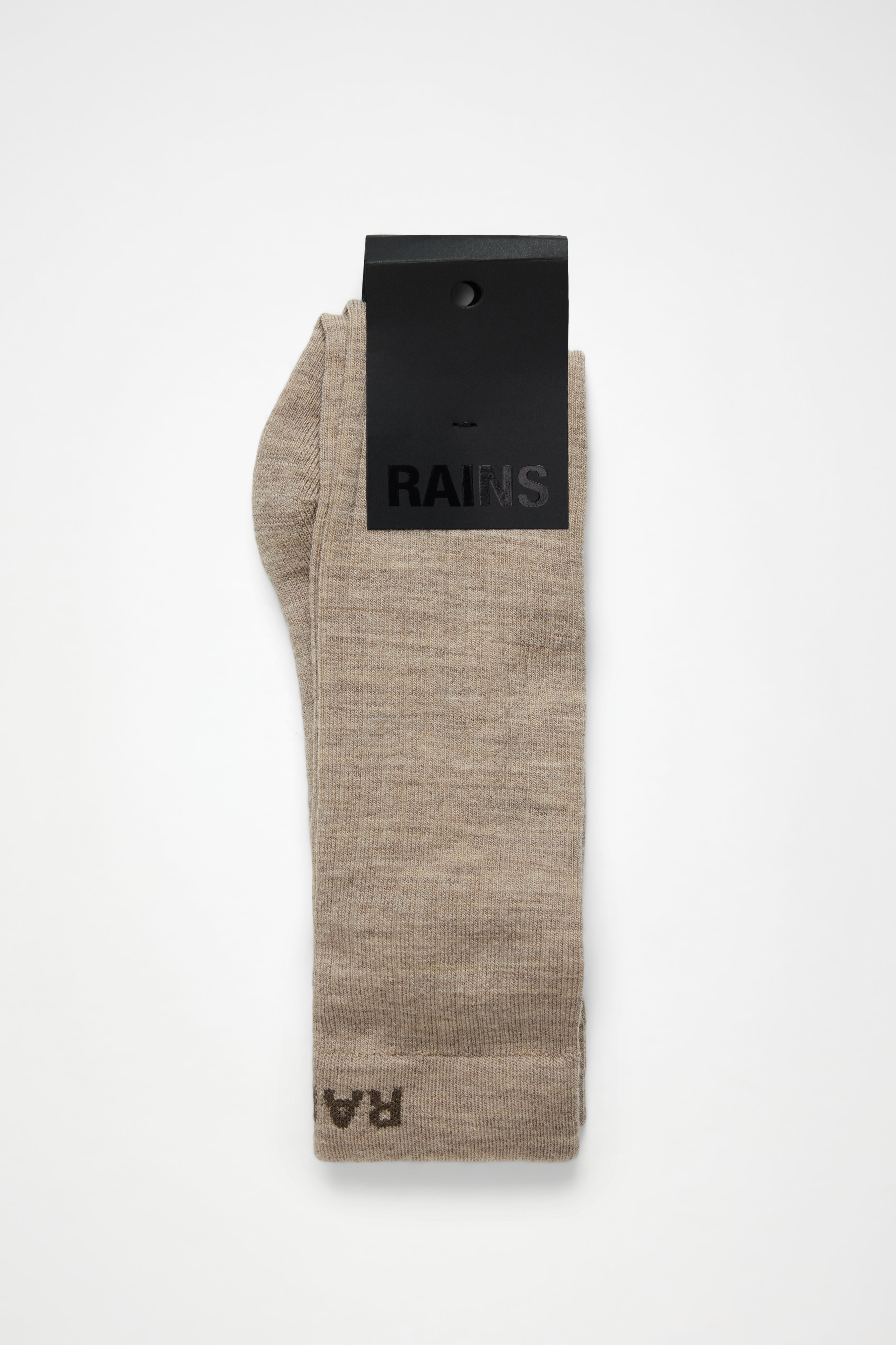 RAINS Logo Knee High Socks Beige Socks