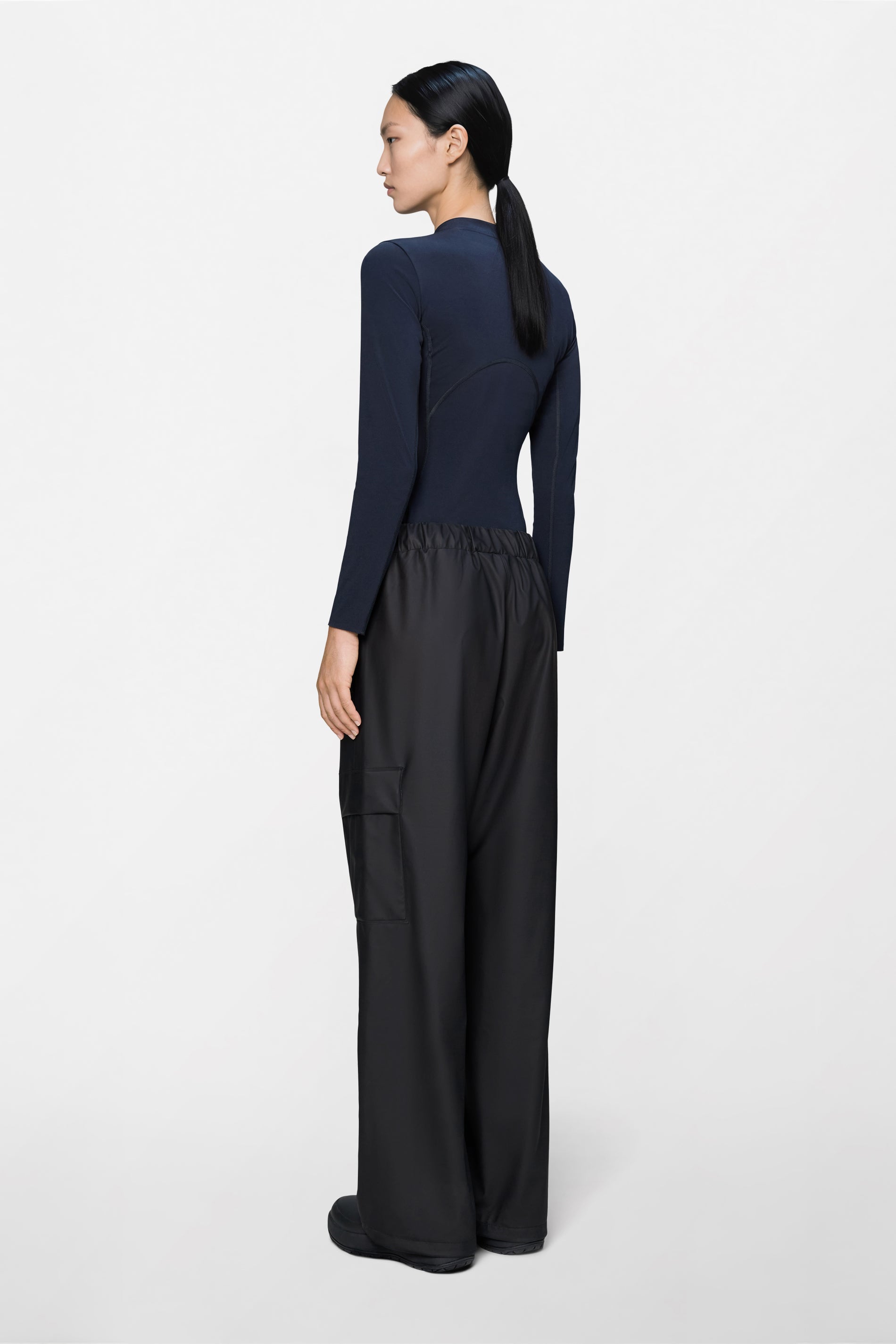 RAINS Cargo Rain Pants Wide Black Pants
