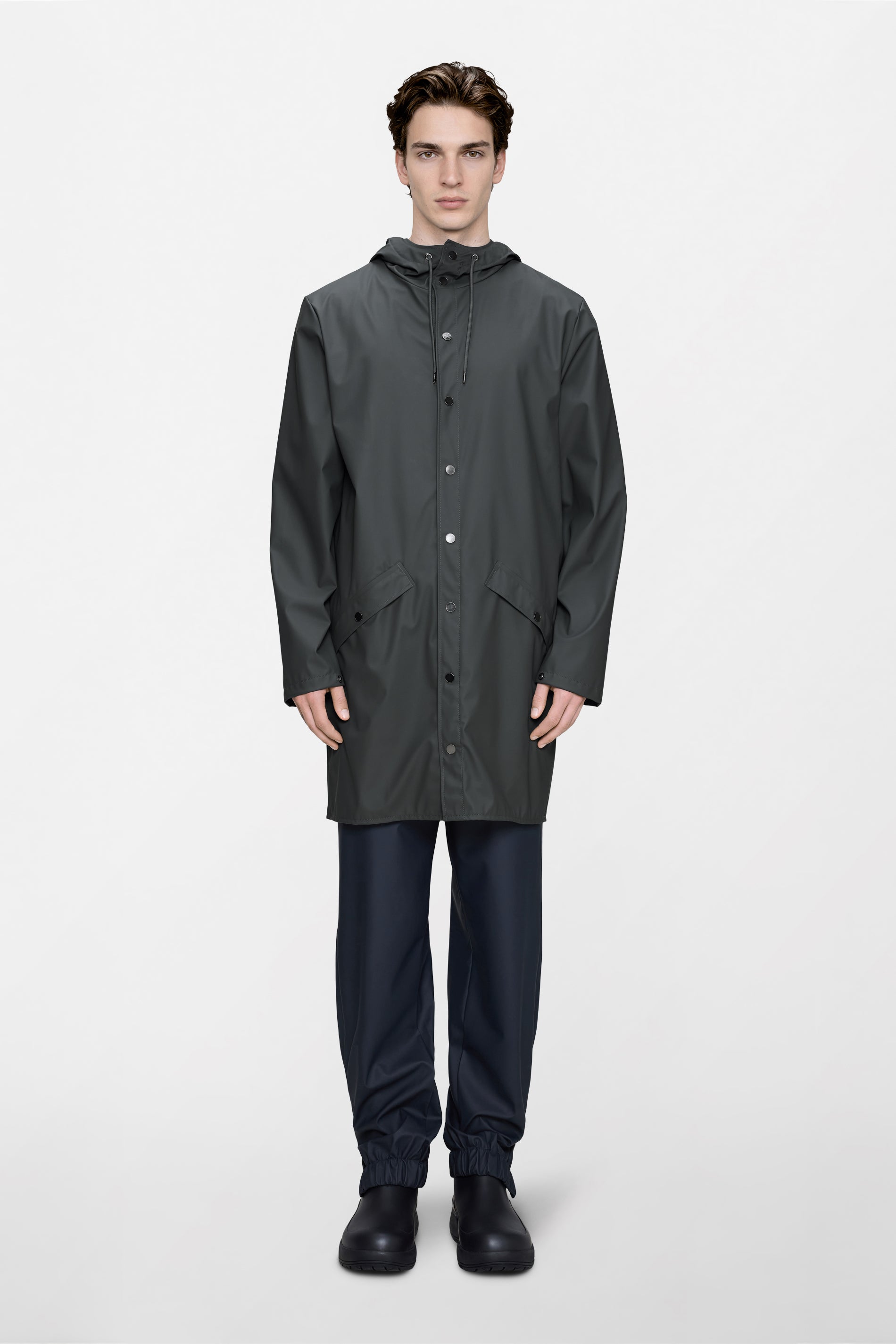 RAINS Long Jacket Dark Grey Jacket