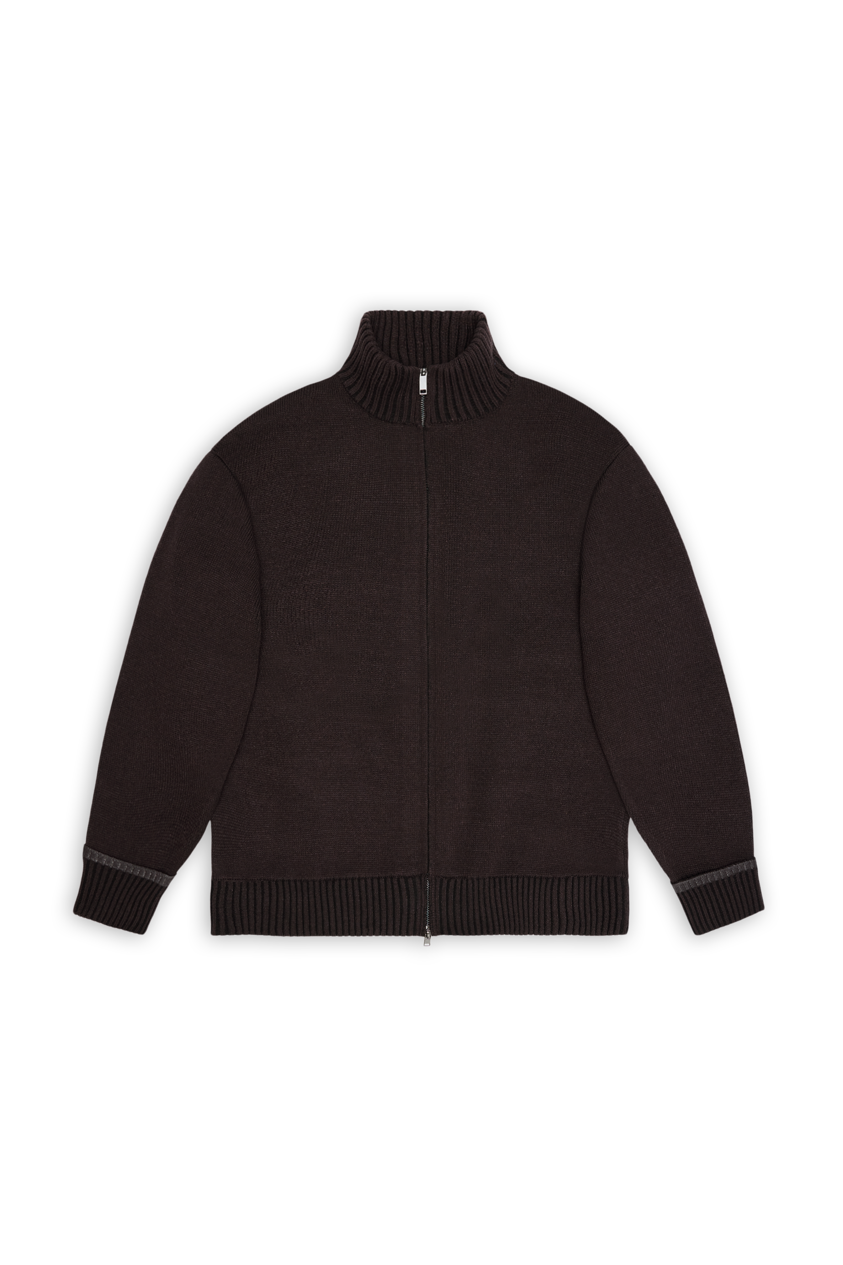 RAINS Sowa Knit Zip Cardigan Bark / Black Long Sleeve