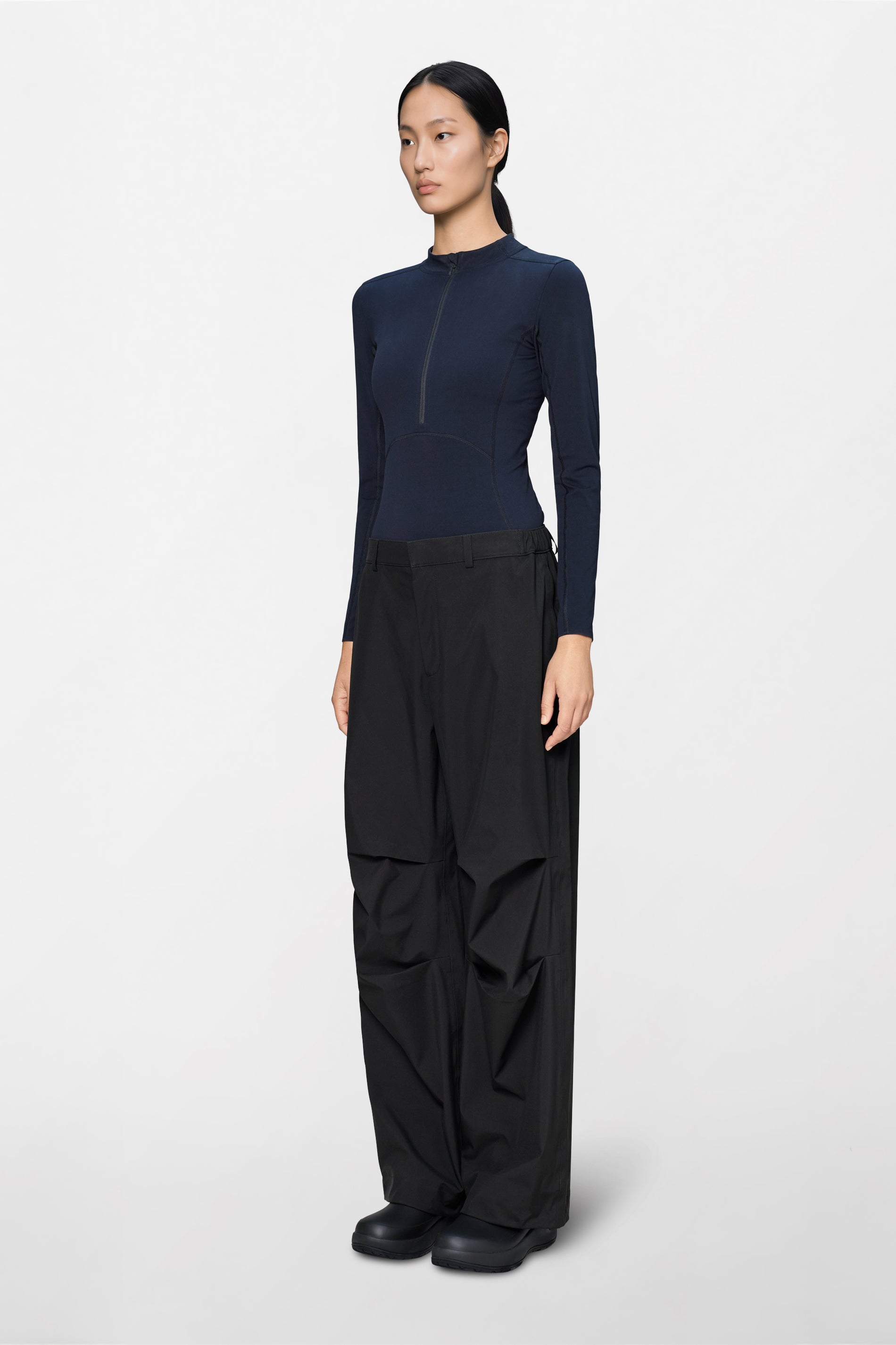 RAINS Suva Hardshell Pants Wide Black Pants
